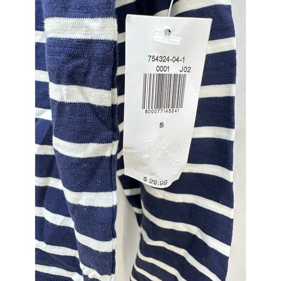 Old Navy Women’s Striped Long Sleeve Tee Blue White Boatneck Top Size S NWT - Picture 7 of 7